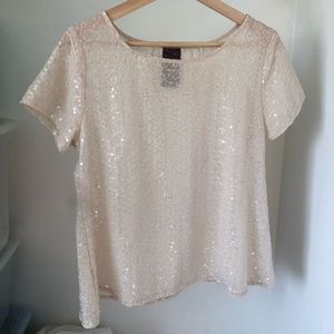 Nude Sequin Shortsleeved Shirt
